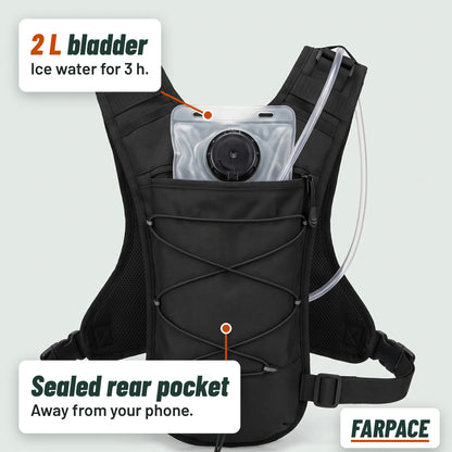 2 L BPA-free bladder in sealed rear compartment